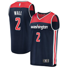Load image into Gallery viewer, 02 - Men's Fanatics Branded John Wall Navy Washington Wizards Fast Break Replica Jersey - Statement Edition - Navy
