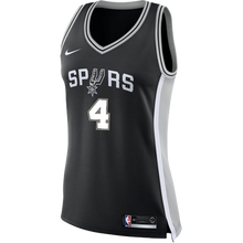 Load image into Gallery viewer, 4 - White San Antonio Spurs Women's Nike Custom Personalized Icon Swingman Jersey - Black