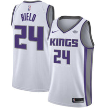 Load image into Gallery viewer, 24 - Men's Nike Buddy Hield White Sacramento Kings Swingman Sponsor Patch Jersey - Association Edition