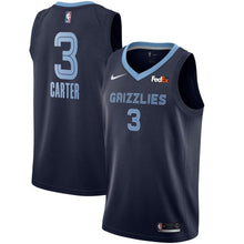 Load image into Gallery viewer, 3 - Men's Nike Jevon Carter Navy Memphis Grizzlies Swingman Sponsor Patch Jersey – Icon Edition - Navy