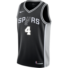 Load image into Gallery viewer, 4 - White San Antonio Spurs Men's Nike Custom Personalized Icon Swingman Jersey - Black