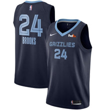 Load image into Gallery viewer, 24 - Men's Nike Dillon Brooks Memphis Grizzlies Swingman Sponsor Patch Jersey – Icon Edition - Navy