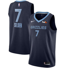 Load image into Gallery viewer, 7 - Men's Nike Wayne Selden Memphis Grizzlies Swingman Sponsor Patch Jersey – Icon Edition - Navy