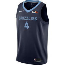 Load image into Gallery viewer, 4 - Men's Nike Tyler Harvey Memphis Grizzlies Swingman Sponsor Patch Jersey – Icon Edition - Navy