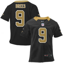 Load image into Gallery viewer, Infant New Orleans Saints Drew Brees Nike Black Team Color Game Jersey