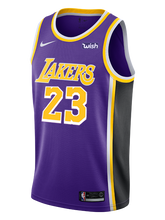 Load image into Gallery viewer, 23 - Los Angeles Lakers LeBron James 2018-19 Statement Edition Swingman Jersey - Purple