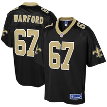 Load image into Gallery viewer, Men' NFL Pro Line Larry Warford Black New Orleans Saints Player Jersey