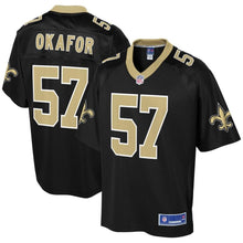 Load image into Gallery viewer, Men' NFL Pro Line Alex Okafor Black New Orleans Saints Player Jersey