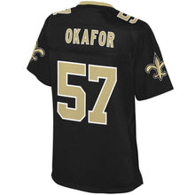 Load image into Gallery viewer, Women' NFL Pro Line Alex Okafor Black New Orleans Saints Player Jersey