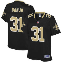 Load image into Gallery viewer, Women' NFL Pro Line Chris Banjo Black New Orleans Saints Team Color Player Jersey