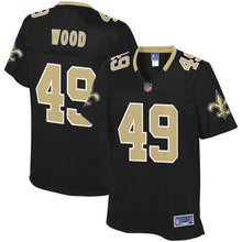 Load image into Gallery viewer, Women' NFL Pro Line Zach Wood Black New Orleans Saints Team Color Player Jersey