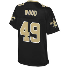Load image into Gallery viewer, Women' NFL Pro Line Zach Wood Black New Orleans Saints Team Color Player Jersey