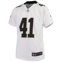 Load image into Gallery viewer, Youth Nike Alvin Kamara White New Orleans Saints 2018 Game Jersey
