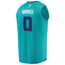Load image into Gallery viewer, 0 - Men's Fanatics Branded Miles Bridges Teal Charlotte Hornets 2018 NBA Draft First Round Pick Fast Break Replica Jersey – Icon Edition - Aqua