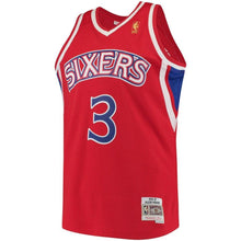 Load image into Gallery viewer, 3 - Men's Mitchell &amp; Ness Allen Iverson Red Philadelphia 76ers 1996-97 Hardwood Classics Swingman Jersey - Red