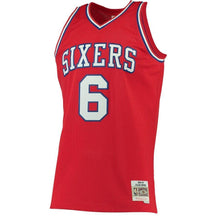 Load image into Gallery viewer, 6 - Men's Mitchell &amp; Ness Julius Erving Red Philadelphia 76ers 1982-83 Hardwood Classics Swingman Jersey - Red