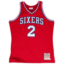 Load image into Gallery viewer, 2 - Men's Mitchell &amp; Ness Moses Malone Red Philadelphia 76ers 1982 - 1983 #2 Authentic Jersey - Red