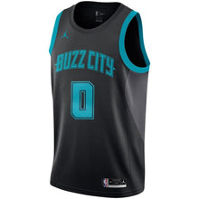 Load image into Gallery viewer, 0 - Men's Jordan Brand Miles Bridges Black Charlotte Hornets City Edition Swingman Jersey - Black