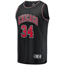 Load image into Gallery viewer, 34 - Men's Fanatics Branded Wendell Carter Jr. Black Chicago Bulls Fast Break Alternate Jersey- Black