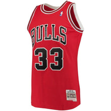 Load image into Gallery viewer, 33 - Men's Mitchell &amp; Ness Scottie Pippen Red Chicago Bulls Big &amp; Tall Hardwood Classics Jersey - Red