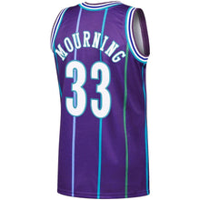 Load image into Gallery viewer, 33 - Men's Mitchell &amp; Ness Alonzo Mourning Purple Charlotte Hornets 1994-95 Hardwood Classics Authentic Jersey - Purple