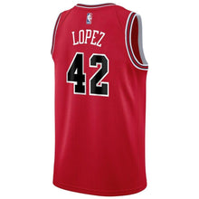 Load image into Gallery viewer, 42 - Men's Nike Robin Lopez Red Chicago Bulls Swingman Sponsor Patch Jersey – Icon Edition - Red