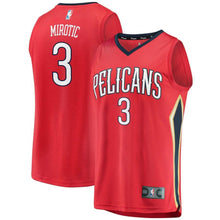 Load image into Gallery viewer, 3 - Men's Fanatics Branded Nikola Mirotic Red New Orleans Pelicans Fast Break Replica Player Jersey - Statement Edition - Red