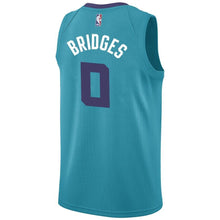 Load image into Gallery viewer, 0 - Men's Jordan Brand Miles Bridges Teal Charlotte Hornets Swingman Sponsor Patch Jersey – Icon Edition - Aqua