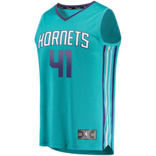 Load image into Gallery viewer, 41 - Men's Fanatics Branded Willy Hernangomez Teal Charlotte Hornets Fast Break Replica Jersey – Icon Edition - Aqua