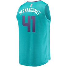 Load image into Gallery viewer, 41 - Men's Fanatics Branded Willy Hernangomez Teal Charlotte Hornets Fast Break Replica Jersey – Icon Edition - Aqua
